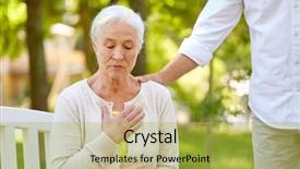  Presentation with an old age abuse - PPT theme having heartache - old age health problem background and a yellow colored foreground