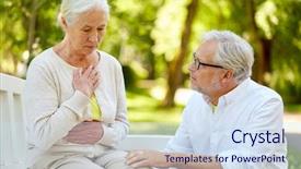  Presentation with old people - Presentation design with heartache - old age health problem background and a sky blue colored foreground