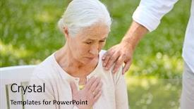  Presentation with old age - Beautiful presentation design featuring heartache - old age health problem backdrop and a soft green colored foreground