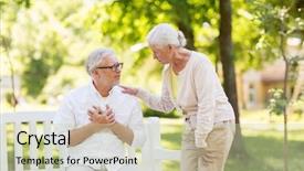  Presentation with old people - Amazing slide deck having heartache - old age health problem backdrop and a  colored foreground