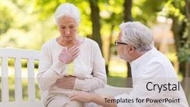  Presentation with old age - PPT theme enhanced with heartache - old age health problem background and a coral colored foreground