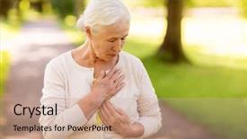  Presentation with old age - Slide set enhanced with heartache - old age health problem background and a  colored foreground