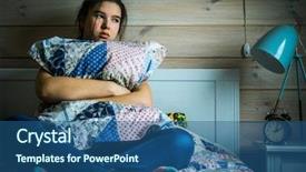  Presentation with sad teen - Colorful presentation enhanced with heartache - sad offended teen girl sitting backdrop and a ocean colored foreground