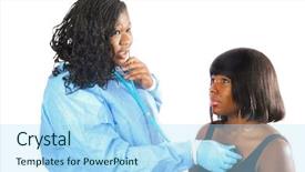  Presentation with african american patient - Audience pleasing presentation consisting of heartbeat of african american patient backdrop and a light blue colored foreground