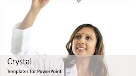  Presentation with asian doctor - PPT theme consisting of heartbeat over white background medical background and a light gray colored foreground