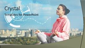  Presentation with heart rate monitor - Presentation theme enhanced with heartdiagram - heart rate monitor concept young background and a light blue colored foreground