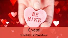  Presentation with heart - Amazing slides having conversation hearts - hand holding converstation heart backdrop and a red colored foreground