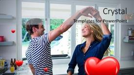 Presentation with hearts - Audience pleasing theme consisting of hearts against cute couple dancing backdrop and a light gray colored foreground
