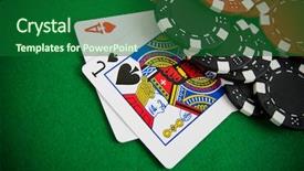  Presentation with black jack - Presentation theme having hearts and black jack background and a forest green colored foreground