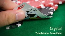  Presentation with black jack - Audience pleasing slides consisting of hearts and black jack backdrop and a ocean colored foreground