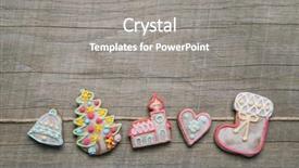  Presentation with gingerbread house decorated colorful candies - Cool new theme with hearts church - icing gingerbread cookies decorated backdrop and a gray colored foreground