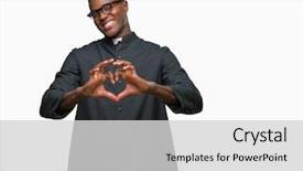  Presentation with for african american women heart disease - Audience pleasing theme consisting of hearts church - young african american priest man backdrop and a light gray colored foreground