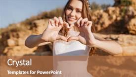  Presentation with heart hands - Cool new presentation design with hearts church - young smiling bride showing heart backdrop and a red colored foreground