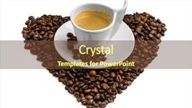  Presentation with work heart - Theme featuring coffee beans heart shape and cup of espresso isolated on white background work path background and a tawny brown colored foreground