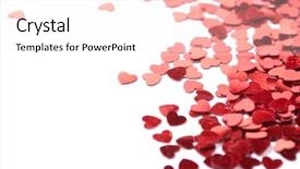  Presentation with confetti - Colorful PPT layouts enhanced with hearts confetti backdrop and a  colored foreground