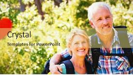  Presentation with married couple hearts - Amazing presentation theme having hearts hanging on a line backdrop and a blonde colored foreground