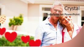  Presentation with senior couple - Beautiful presentation featuring hearts hanging on a line backdrop and a coral colored foreground
