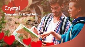  Presentation with hearts - Audience pleasing slides consisting of hearts hanging on a line backdrop and a  colored foreground