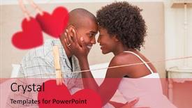  Presentation with bed - Cool new presentation with hearts hanging on a line backdrop and a red colored foreground