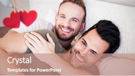  Presentation with hearts - Colorful PPT layouts enhanced with hearts hanging on a line backdrop and a coral colored foreground