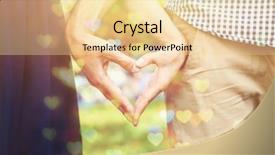  Presentation with holding hands - Presentation enhanced with hearts love - loving couple holding hands background and a blonde colored foreground