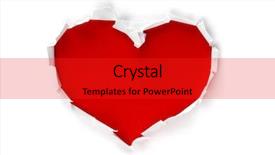  Presentation with torn paper - Beautiful PPT layouts featuring hearts love - white torn paper in heart backdrop and a red colored foreground