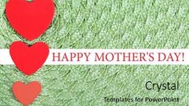  Presentation with hearts - Beautiful PPT theme featuring hearts made of felt on green background backdrop and a mint green colored foreground