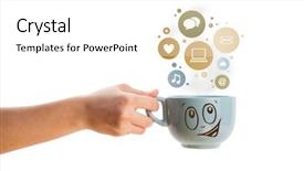  Presentation with social media platforms - Beautiful theme featuring handsome man playing with labrador at home backdrop and a soft green colored foreground