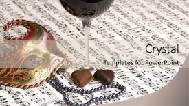  Presentation with black pearl - Presentation theme having hearts musical note - glass of red wine background and a lemonade colored foreground