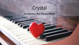  Presentation with red heart key - Amazing slide deck having hearts musical note - red heart on piano keys backdrop and a light gray colored foreground