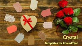  Presentation with notepaper - Presentation having hearts notepaper - beautiful gift with heart shape background and a tawny brown colored foreground