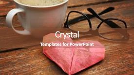  Presentation with metal frames frame and steel - Beautiful theme featuring hearts notepaper - black glasses frames backdrop and a tawny brown colored foreground