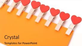  Presentation with notepaper - Audience pleasing slide set consisting of hearts notepaper - clothes pegs with heart isolated backdrop and a light gray colored foreground