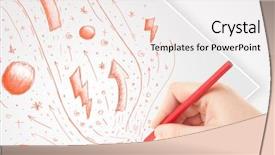  Presentation with plain - Amazing presentation having hearts notepaper - hand drawing abstract sketches backdrop and a sky blue colored foreground