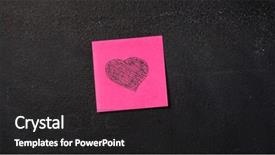  Presentation with notepaper - Audience pleasing theme consisting of hearts notepaper - note with heart drawing backdrop and a dark gray colored foreground
