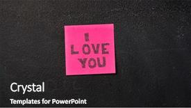  Presentation with notepaper - PPT layouts consisting of hearts notepaper - note with i love you background and a dark gray colored foreground