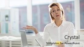  Presentation with notepaper - PPT theme having hearts notepaper - perplexed businesswoman cannot decide which background and a  colored foreground