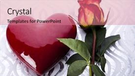  Presentation with notepaper - Theme with hearts notepaper - rose with heart for love background and a coral colored foreground