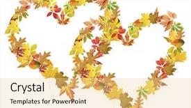  Presentation with hearts - Audience pleasing slides consisting of hearts of different leaves isolated backdrop and a lemonade colored foreground