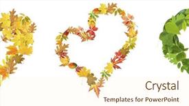  Presentation with white dove heart - Slide set featuring hearts of different leaves isolated background and a cream colored foreground