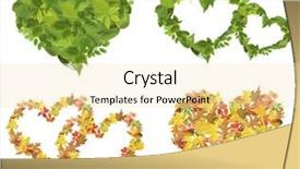  Presentation with white dove heart - Colorful theme enhanced with hearts of different leaves isolated backdrop and a lemonade colored foreground