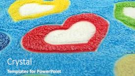  Presentation with hearts - Colorful theme enhanced with hearts-of-love-on-soft backdrop and a teal colored foreground