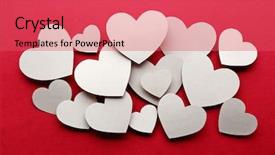  Presentation with pink white - PPT layouts enhanced with hearts on dark pink background background and a red colored foreground