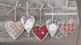  Presentation with hearts - Presentation theme with hearts over a wooden background background and a gray colored foreground