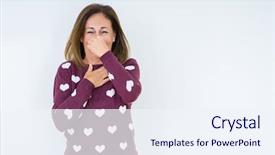  Presentation with bad breath - Audience pleasing presentation theme consisting of hearts puzze - beautiful middle age woman wearing backdrop and a sky blue colored foreground