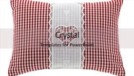  Presentation with crochet - Colorful presentation theme enhanced with hearts puzze - closeup of a red gingham backdrop and a coral colored foreground