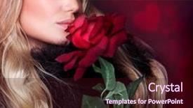  Presentation with ornament - Presentation theme with hearts puzze - closeup portrait of beautiful blond background and a wine colored foreground