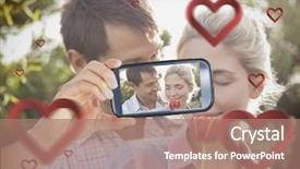  Presentation with valentines - PPT layouts featuring hearts puzze - composite of couple taking valentines background and a  colored foreground