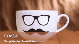  Presentation with brown and gold - Audience pleasing presentation design consisting of hearts puzze - cup with mustache on table backdrop and a red colored foreground