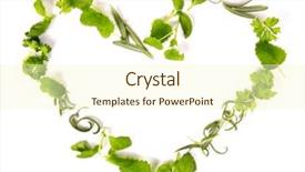  Presentation with shape heart - Slides featuring hearts puzze - fresh herbs in heart shape background and a cream colored foreground